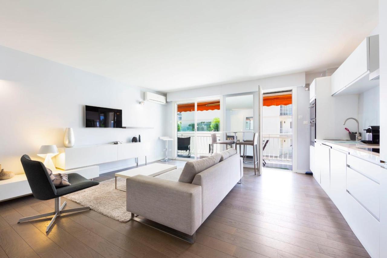 Modern Apartment 2 Bedrooms Quiet Terrace In A Palm Beach Area, 30 Meters From Seaside คานส์ ภายนอก รูปภาพ